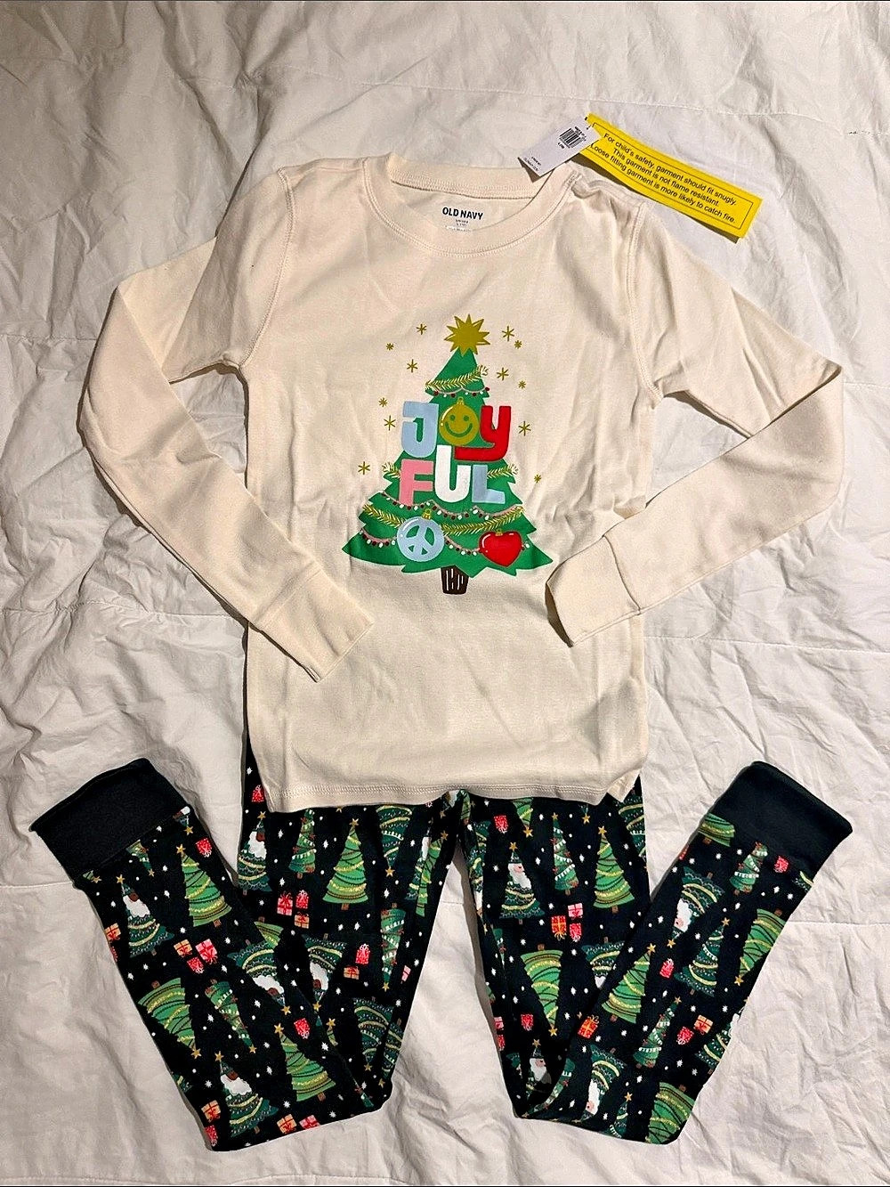 Youth Old Navy Holiday Graphic Matching PJ Set Size L(10) NWT